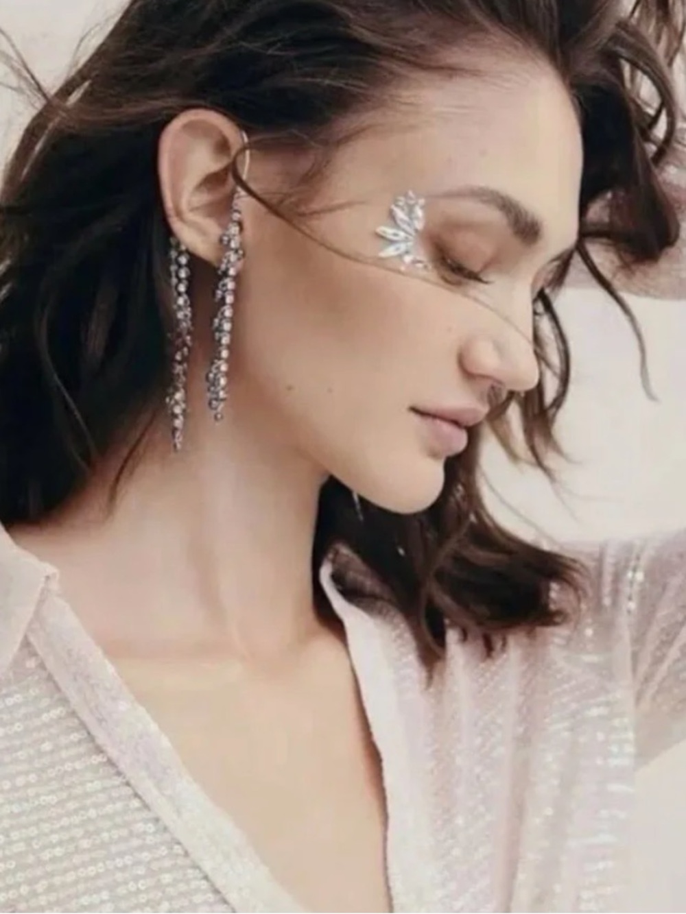 New! Free People “Judy” Pearl Ear Party Ear Chain Cuff